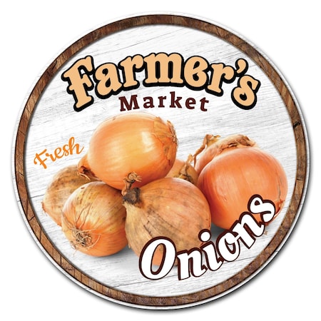 Farmers Market Onions Circle Corrugated Plastic Sign